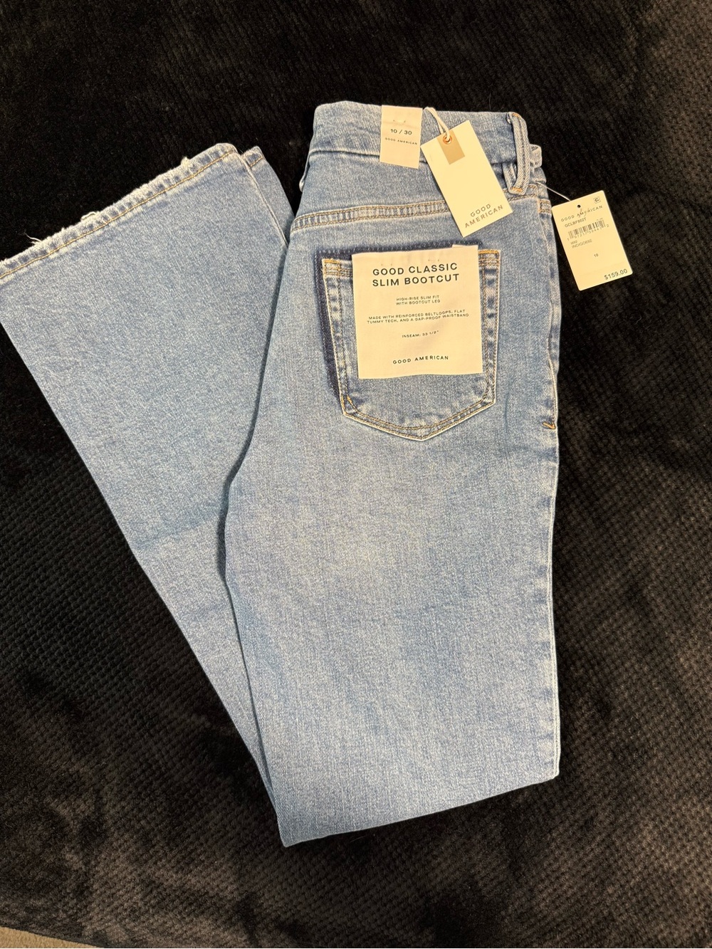 Good American Light Wash Slim Bootcut Jeans